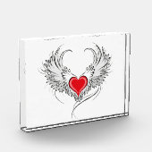 翼を持つ赤い天使ハート フォトブロック (左)