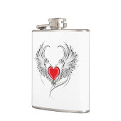 翼を持つ赤い天使ハート フラスク (左)