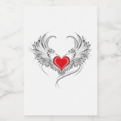 翼を持つ赤い天使ハート フードラベル (シングルラベル)