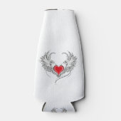 翼を持つ赤い天使ハート ボトルクーラー (正面)