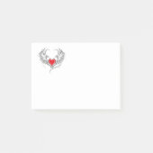 翼を持つ赤い天使ハート ポストイット (正面)