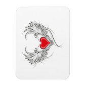翼を持つ赤い天使ハート マグネット (縦)
