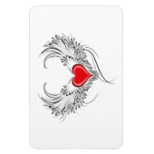 翼を持つ赤い天使ハート マグネット (縦)