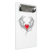 翼を持つ赤い天使ハート ミニクリップボード (アングル)