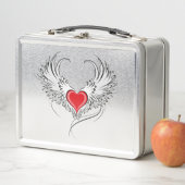 翼を持つ赤い天使ハート メタルランチボックス (インサイチュ)