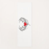 翼を持つ赤い天使ハート ヨガマット (正面)