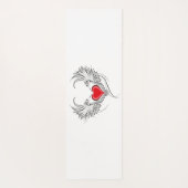 翼を持つ赤い天使ハート ヨガマット (裏面)