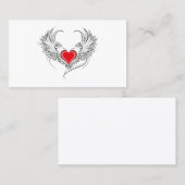 翼を持つ赤い天使ハート ロイヤリティカード (正面/裏面)