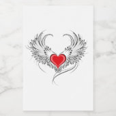 翼を持つ赤い天使ハート ワインラベル (シングルラベル)