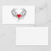 翼を持つ赤い天使ハート 予約カード (正面/裏面)
