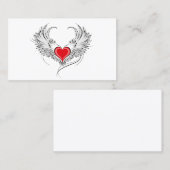 翼を持つ赤い天使ハート 割引カード (正面/裏面)