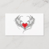 翼を持つ赤い天使ハート 名刺 (正面)