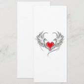 翼を持つ赤い天使ハート 案内状 (正面/裏面)