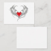 翼を持つ赤い天使ハート 紹介カード (正面/裏面)