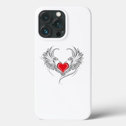 翼を持つ赤い天使ハート Case-Mate iPhoneケース (裏面)