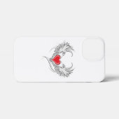 翼を持つ赤い天使ハート iPhoneケース (裏面横)