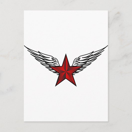 翼を持つ赤い星 ポストカード (正面)