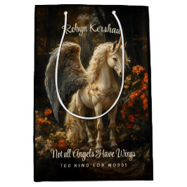 翼を持つ魔法の森のユニコーンありがとう ミディアムペーパーバッグ