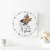 翼を隠さないで スクエア壁時計 (ホーム)