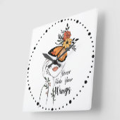 翼を隠さないで スクエア壁時計 (傾斜)