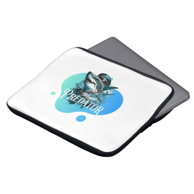 翼カラフル付きプレデターラップトップスリーブ ラップトップスリーブ (正面上部)