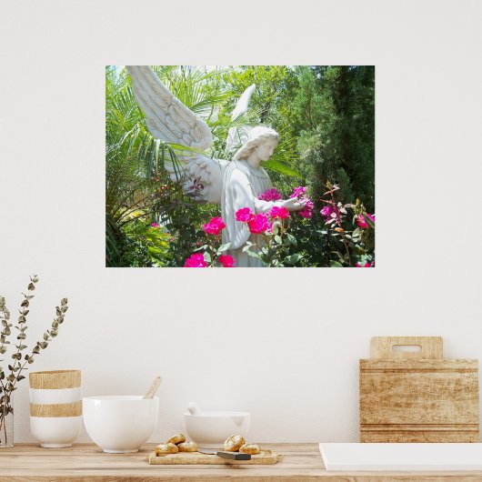 翼ガーディアンガーデンエンジェル熱帯ポスターフォト ポスター (キッチン)