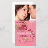 翼グランジ付きハート写真の日付を保存 セーブザデート (正面/裏面)