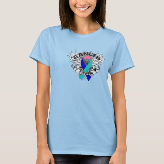 翼グランジ状甲状腺がんを克服した人 Tシャツ (正面)