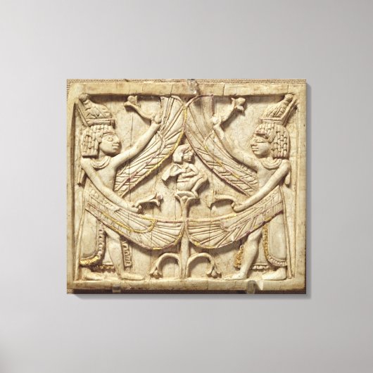 翼ゲニイ、アッシリア時代、紀元前750年(アイボリー) キャンバスプリント (正面)