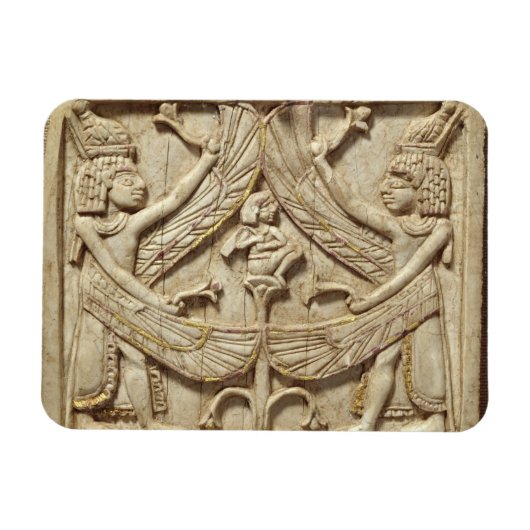 翼ゲニイ、アッシリア時代、紀元前750年(アイボリー) マグネット (横)