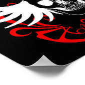 翼スカルとカーリーデザイン1 ポスター (角)