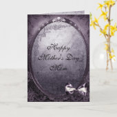 翼スカルエレガントヴィンテージゴシック母の日 カード (黄色い花)