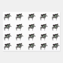 翼ゼブラ1ラッピング紙フラットシートセット3 ラッピングペーパーシート