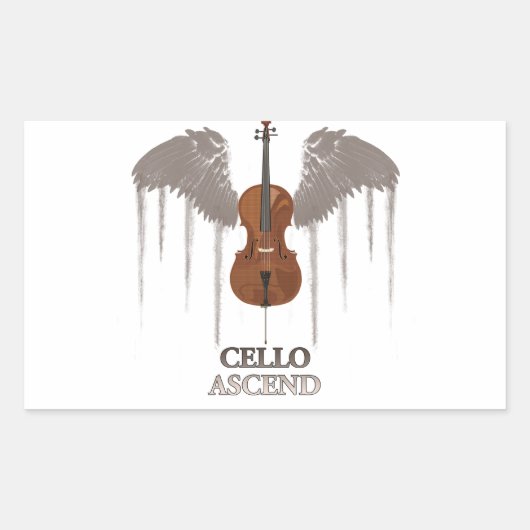 翼チェロアセンドデザイン 長方形シール (正面)
