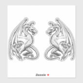 翼ドラゴンビニールステッカー シール (シート)