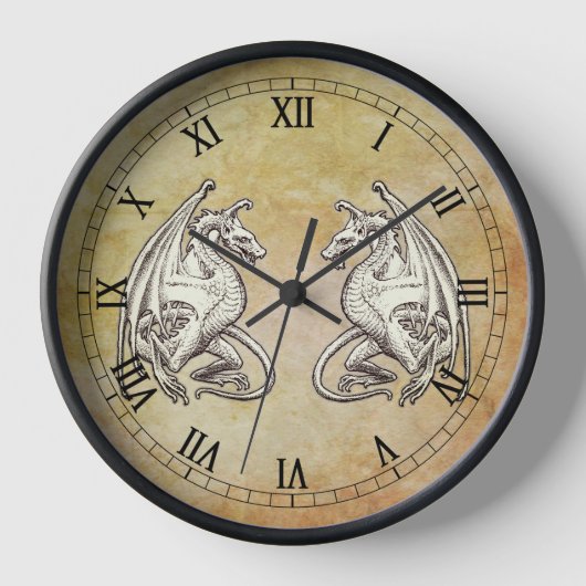 翼ドラゴン 壁時計 (正面)