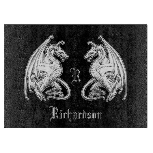 翼パーソナライズされた竜 カッティングボード (正面)