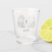 翼パーソナライズされた竜 ショットグラス (裏面)
