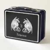 翼パーソナライズされた竜 メタルランチボックス (裏面)