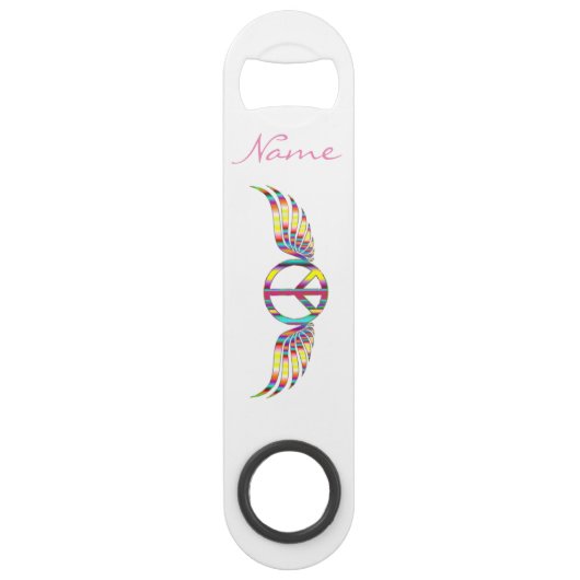 翼ヒッピー平和シンボルThunder_Cove スピード栓抜き (正面)