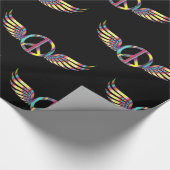 翼ヒッピー平和シンボルThunder_Cove ラッピングペーパー (角)