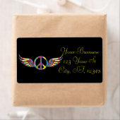 翼ヒッピー平和シンボルThunder_Cove ラベル (インサイチュ)