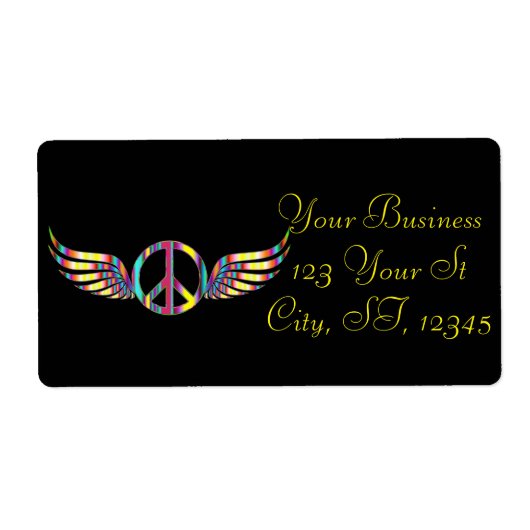 翼ヒッピー平和シンボルThunder_Cove ラベル (正面)