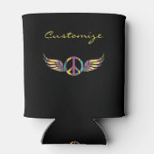 翼ヒッピー平和シンボルThunder_Cove 缶クーラー (裏面)