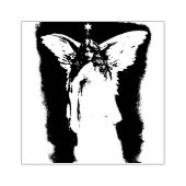 翼ビクトリアン付き天使と星、美しい女性 ラバースタンプ (インプリント)