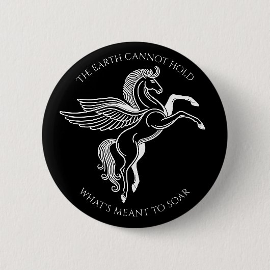 翼ペガサス感動的：ギリシャ神話 缶バッジ (正面)