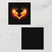 翼付きエンジェルファイアハート スクエア名刺 (正面/裏面)