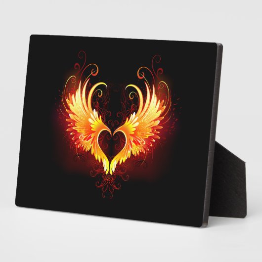 翼付きエンジェルファイアハート フォトプラーク (側面)