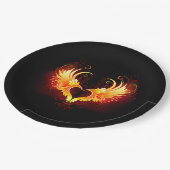 翼付きエンジェルファイアハート ペーパープレート (アングル)