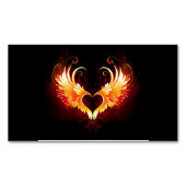 翼付きエンジェルファイアハート マグネット名刺 (正面)